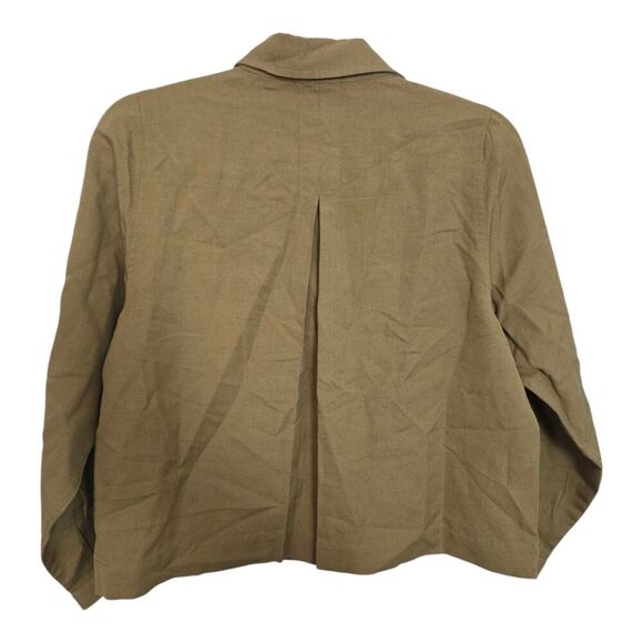 NWT Amour Vert Size XS Genevieve Cotton Linen Blend Jacket in Elm Green - Picture 3 of 5